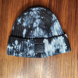 Black and White Acid Wash Bossed Beanies