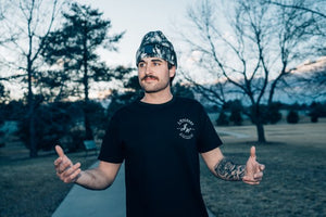Black and White Acid Wash Bossed Beanies